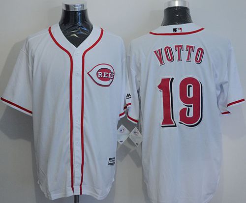 Reds #19 Joey Votto White New Cool Base Stitched MLB Jersey - Click Image to Close